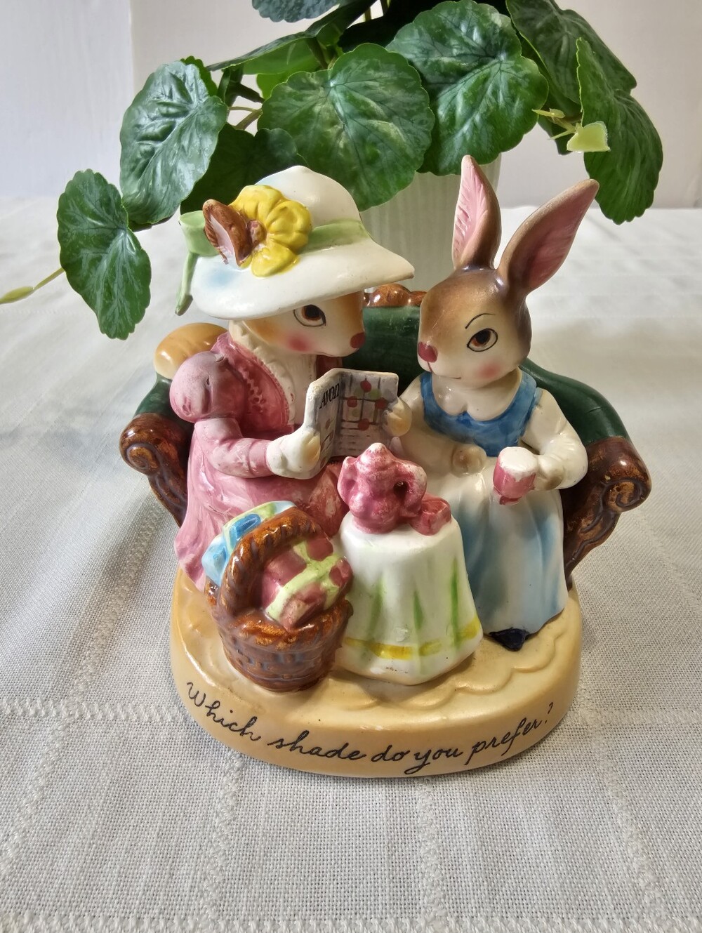 Vintage Avon Precious Moments Figurine - "Which Shade Do You Prefer?"